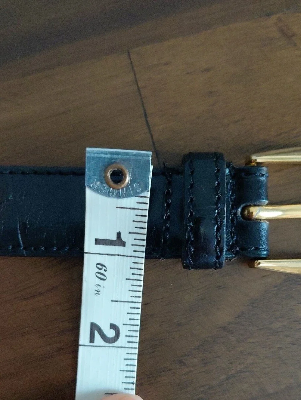 Christian Dior Men’s Black Belt And Gold Buckle Sz 90/36 - Picture 12 of 12